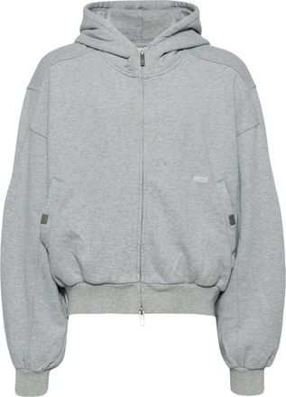 C2H4 zip-up cotton hoodie - men - Cotton - M - Grey
