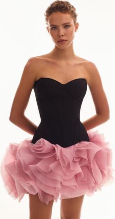 Milla Fitted Heart-Shaped Low-Waist Structured Corset in Black at Nordstrom, Size 6