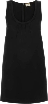 Saint Laurent Black Scoop Neck Mini Dress