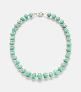 Ileana Makri Beaded necklace with chrysoprases, topaz, and diamonds