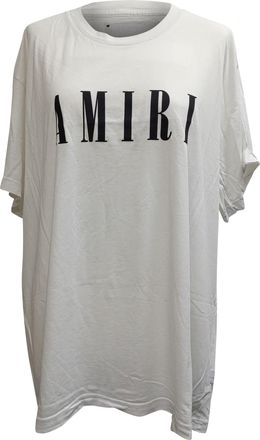 Amiri Logo Printed T-Shirt in White Cotton