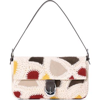 Staud Harlow Suede Patchwork Leather Shoulder Bag at Nordstrom