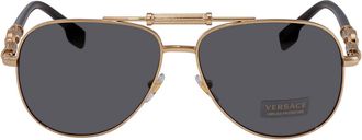 Versace Dark Grey Pilot Unisex Sunglasses VE2236 100287 59