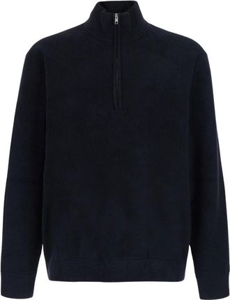 Nn.07 Danny Zip Sweater - Heren - Coltruien - Blauw - S - Polyester - Truien & Vesten