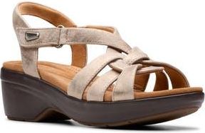 Clarks Tuleah Cross Sandal in Metallic Leather at Nordstrom Rack, Size 5.5