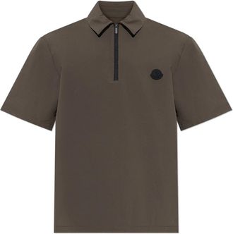 Moncler Polo Shirt met Logo Patch - Heren - Polos - Groen - L - Tops