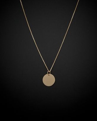 Italian Gold, Inc 14K Italian Gold Engravable Disc Necklace