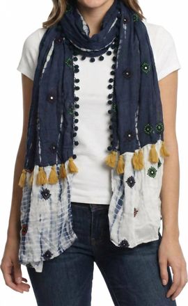 Tolani Womens Bandhani Scarf In Navy