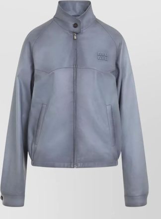 Miu Miu lamb leather single breasted jacket