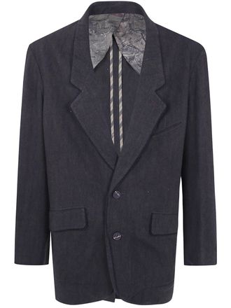 Ziggy Chen Blazer Raw Edge Collar Raw Edge Collar 2 Button Blazer