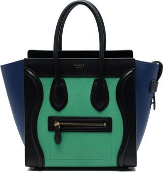 Celine 2014 Micro Tricolor Leather Luggage tote bag - Groen