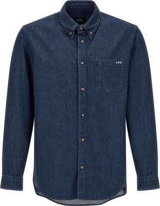 A.P.C. Blue Regular Solid Shirt