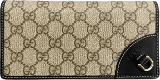 Gucci Pre-owned Long Wallet (bi-fold) - Heren - Vintage Accessoires - Beige - ONE Size - Leer - Vintage