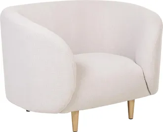 Beliani Sill&oacute;n De Poli&eacute;ster Beige Dorado Boucl&eacute; Suave Patas Retro Glamour Loen