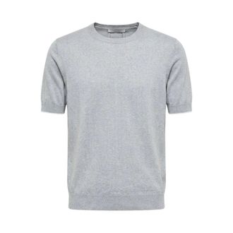 PESERICO Peserico, Round-neck Knitwear, male, Gray, Size: 2XL Pure Cotton T-shirt