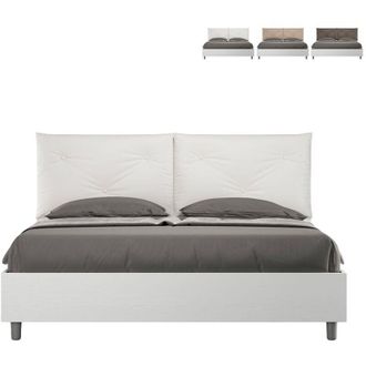 Itamoby Contenedor Cama Matrimonio 160x190cm Cojines Madera Egos Appia Color: Blanco - Versi&oacute;n: Con Caja De Almacenaje