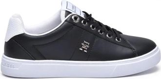 Tommy Hilfiger Schoenen, Dames, Zwart, 35 EU, Leer, Essential Elevated Court