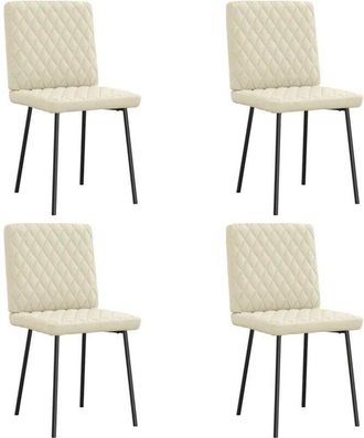 vidaXL Vidaxl - Sillas de comedor 4 unidades cuero sintético color crema
