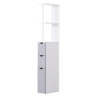 HOMCOM Armario alto de ba&ntilde;o 15x33x136.8 cm blanco