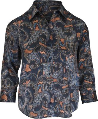 L'agence Blouse met paisley-print en knopen - Blauw
