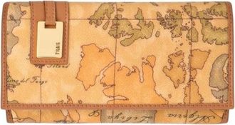 Alviero Martini 1A Classe Geo Classic Portemonnee - Dames - Portefeuilles - Beige - ONE Size - Katoen - Accessoires