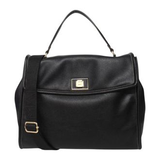 Ermanno Scervino Handbags, female, Black, Size: ONE SIZE Faux Leather Crossbody Bag with Front Logo