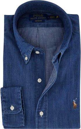 Polo Ralph Lauren Overhemden, Heren, Blauw, M, Denim, Casual Blauw Denim Overhemd
