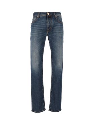 Jacob Cohen Medium Blue Bard Five-Pocket Slim-Leg Jeans