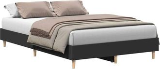 vidaXL Estructura De Cama Sin Colch&oacute;n Negra 135x190 Cm Madera Vidaxl