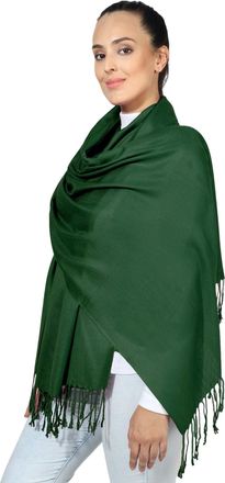 World of Shawls Super Soft Pashmina Shawl Scarf Wrap (Moss Green)