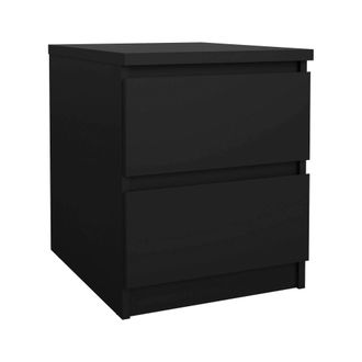 Dmora Dmora - Mesa De Noche Garance, C&oacute;moda Baja, Mesilla De Noche, Estante De La Cama, 50x40 H50 Cm, Negro