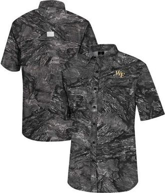 Colosseum Mens Colosseum Charcoal Wake Forest Demon Deacons Realtree Aspect Charter Full-Button Fishing Shirt at Nordstrom, Size X-Large
