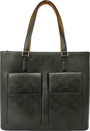 Louis Vuitton Black Leather Handbag Tote Bag (Pre-Owned)