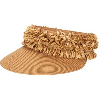 San Diego Hat Company UPF 50+ Fringe Visor in Tobacco at Nordstrom Rack