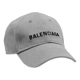 Balenciaga (WMNS) Balenciaga Visor Logo Cap Grey Black 590758310B21460
