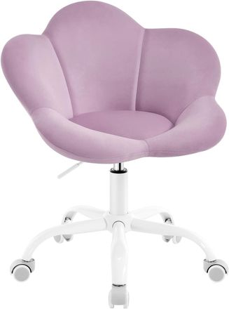Woltu Woltu - Silla De Escritorio Infantil, Giratoria, De Terciopelo, Para Ni&ntilde;a, Con Altura Ajustable, Color Morado Pastel