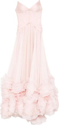 Iris Serban Abito Heaven lungo con ruches - Rosa