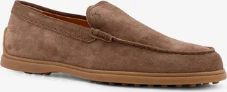 Tod's Mens Suede Loafers Brown