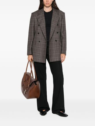 Tagliatore Grey Check Wool Blazer - Grey