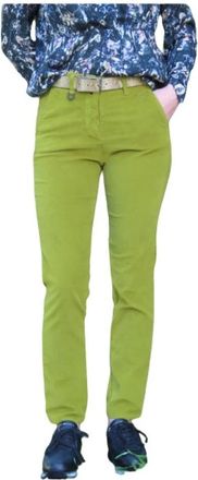 Aeronautica Velours Chino Broek - Cedro - Dames - Straight fit broeken - Groen - XS - Katoen - Broeken