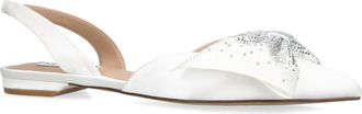 Steve Madden Womens Satin Cristel White Ballet Flats - Size UK 6
