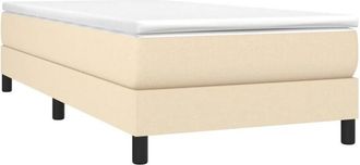 vidaXL Cama Box Spring Con Colch&oacute;n Tela Color Crema 80x200 Cm Vidaxl
