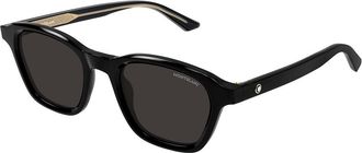 Montblanc MB0384S 001 Mens Sunglasses Black Size 50