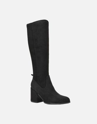 XY London Womens XY London Womens/Ladies Tatum Faux Suede Block Heel Knee-High Boots - Black - Size: 6