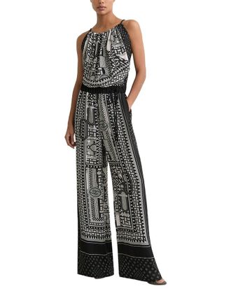 Reiss Inara Scarf Print Wide Leg Jumpsuit