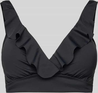 Lauren Ralph Lauren Bikini-Oberteil mit Volants in Black, Gr&ouml;&szlig;e XL