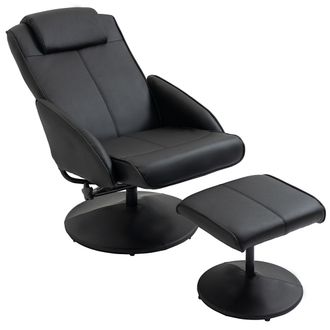 HOMCOM Homcom Poltrona Reclinabile Con Pouf Poggiapiedi E Rivestimento In Finta Pelle