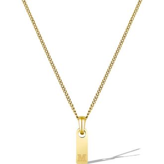 Vincero Mens Initial Pendant Necklace in Gold - M at Nordstrom