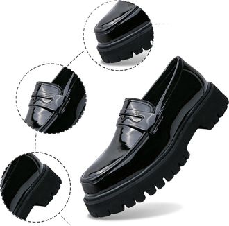 Generic 2026 Spring and Autumn Edition Youth Le Fu Shoes Thick Soled Height Increasing Black Fashion Mens Casual Leather (Other, 4.5)