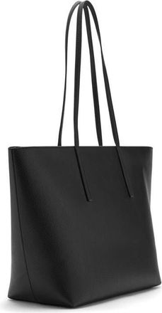 Mango Double Handle Shopper Tote in Black at Nordstrom